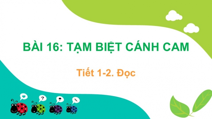 Giáo án điện tử Tiếng Việt 2 kết nối Bài 16: Tạm biệt cánh cam