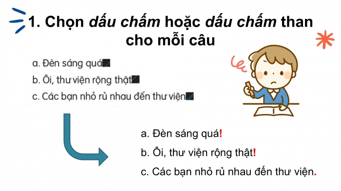 Giáo án điện tử Tiếng Việt 2 kết nối Bài 18 Luyện tập sử dụng dấu câu: dấu chấm, dấu chấm than, dấu phẩy