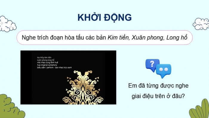 Giáo án điện tử Âm nhạc 9 chân trời Bài 11: Hát Mùa xuân đã về, Nhạc cụ thể hiện giai điệu Bài thực hành số 3