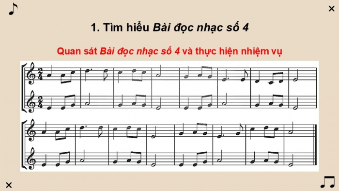 Giáo án điện tử Âm nhạc 9 chân trời Bài 12: Đọc nhạc Bài đọc nhạc số 4