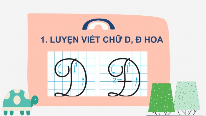 Giáo án điện tử Tiếng Việt 2 chân trời Bài 1: Viết chữ hoa D Đ, Từ chỉ đặc điểm, Câu kiểu Ai thế nào?