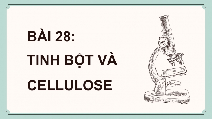 Giáo án điện tử KHTN 9 chân trời - Phân môn Hoá học Bài 28: Tinh bột và cellulose