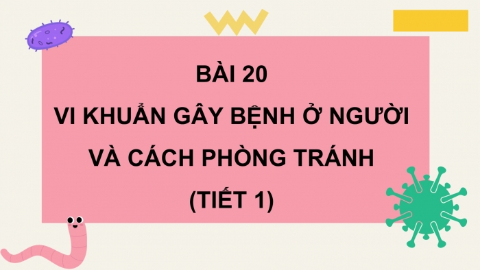 Giáo án điện tử Khoa học 5 kết nối Bài 20: Vi khuẩn gây bệnh ở người và cách phòng tránh