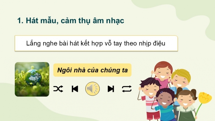 Giáo án điện tử Âm nhạc 9 kết nối Tiết 19: Hát Bài hát Ngôi nhà của chúng ta, Nghe nhạc Tác phẩm Mùa xuân