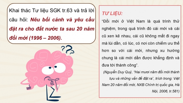 Giáo án điện tử Lịch sử 12 cánh diều Bài 10: Khái quát về công cuộc Đổi mới từ năm 1986 đến nay (P2)