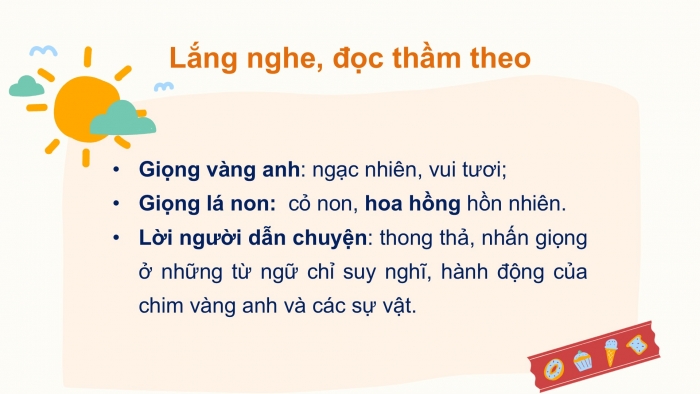 Giáo án điện tử Tiếng Việt 2 chân trời Bài 1: Đọc Chuyện của vàng anh