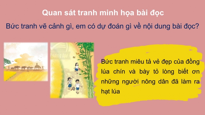 Giáo án điện tử Tiếng Việt 2 chân trời Bài 3: Đọc Mùa lúa chín