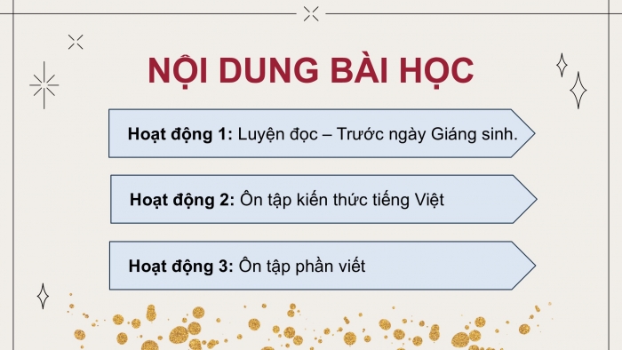 Giáo án PPT dạy thêm Tiếng Việt 5 chân trời bài 5: Bài đọc Trước ngày Giáng sinh. Luyện tập về đại từ. Viết bài văn kể chuyện sáng tạo (Bài viết số 1)