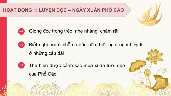 Giáo án PPT dạy thêm Tiếng Việt 5 chân trời bài 4: Bài đọc Ngày xuân Phố Cáo. Luyện tập về kết từ. Viết bài văn kể chuyện sáng tạo (Bài viết số 3)