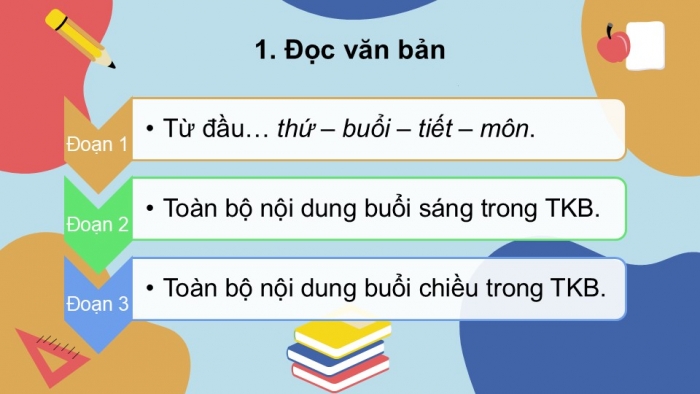 Giáo án điện tử tiếng Việt 2 kết nối Bài 10: Thời khoá biểu