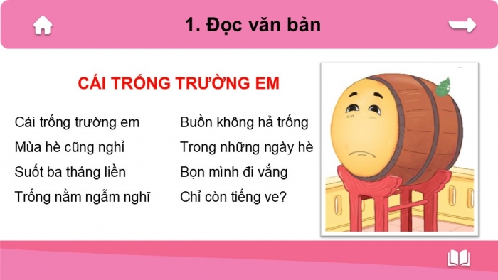 Giáo án điện tử tiếng Việt 2 kết nối Bài 11: Cái trống trường em