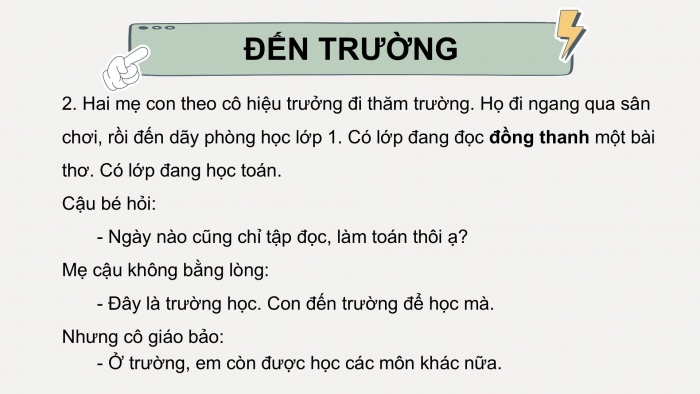 Giáo án điện tử Tiếng Việt 2 cánh diều Bài 10: Đến trường