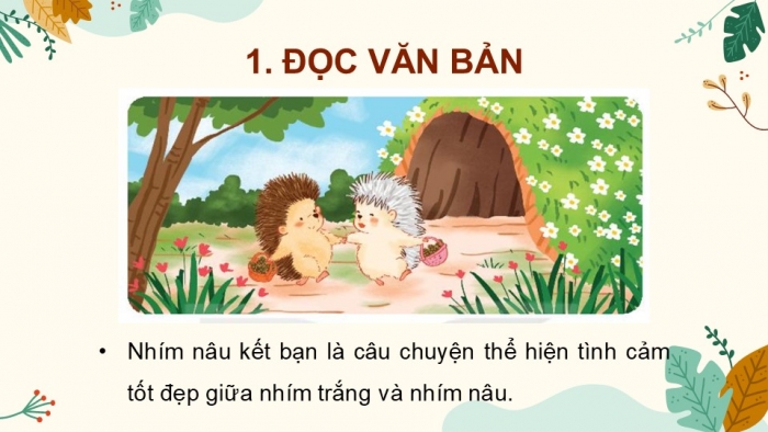 Giáo án điện tử tiếng Việt 2 kết nối Bài 20: Nhím nâu kết bạn