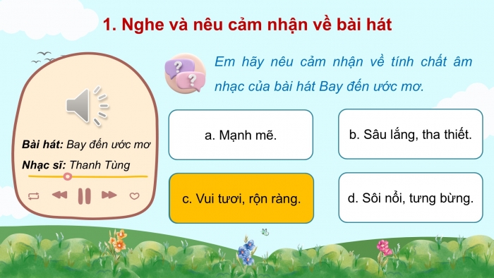 Giáo án điện tử Âm nhạc 9 chân trời Bài 9: Hát Bay đến ước mơ, Nhạc cụ thể hiện tiết tấu