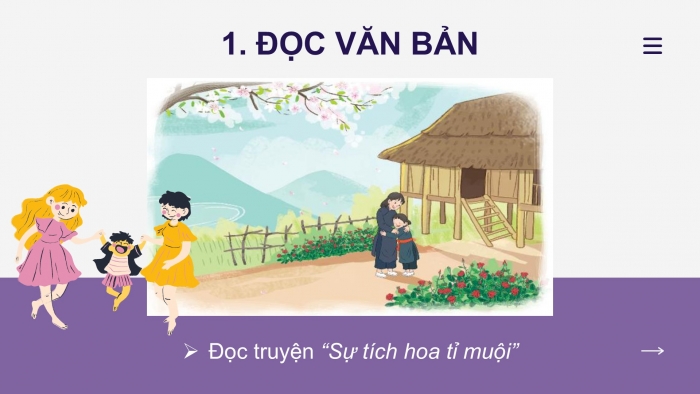 Giáo án điện tử tiếng Việt 2 kết nối Bài 25: Sự tích hoa tỉ muội