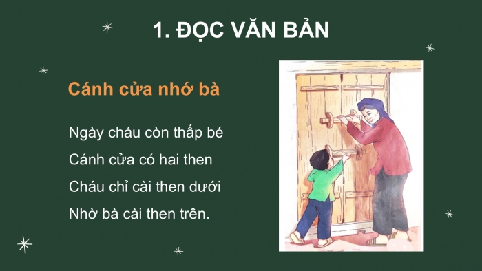 Giáo án điện tử tiếng Việt 2 kết nối Bài 29: Cánh cửa nhớ bà