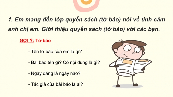 Giáo án điện tử Tiếng Việt 2 cánh diều Bài 16: Đọc sách báo viết về anh chị em