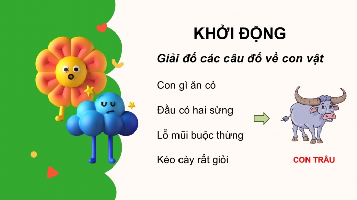 Giáo án điện tử Tiếng Việt 2 cánh diều Bài 20: Con trâu đen lông mượt