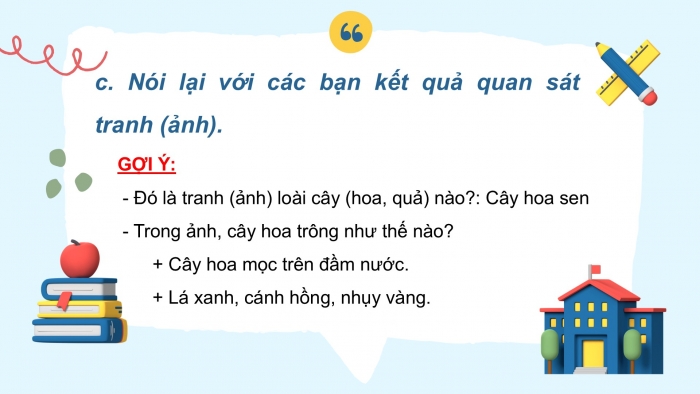 Giáo án điện tử Tiếng Việt 2 cánh diều Bài 21: Quan sát tranh ảnh cây, hoa, quả