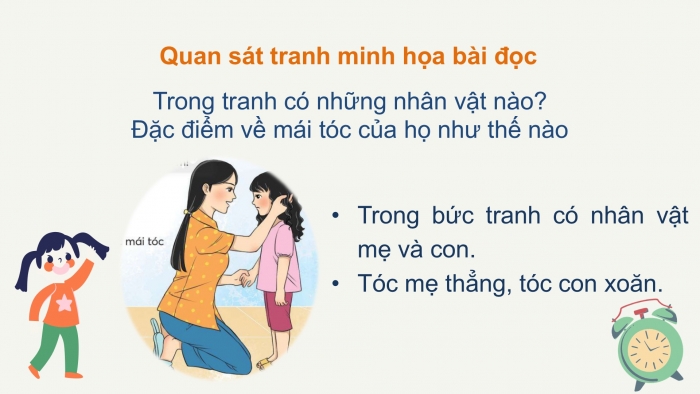 Giáo án điện tử Tiếng Việt 2 chân trời Bài 1: Đọc Tóc xoăn và tóc thẳng