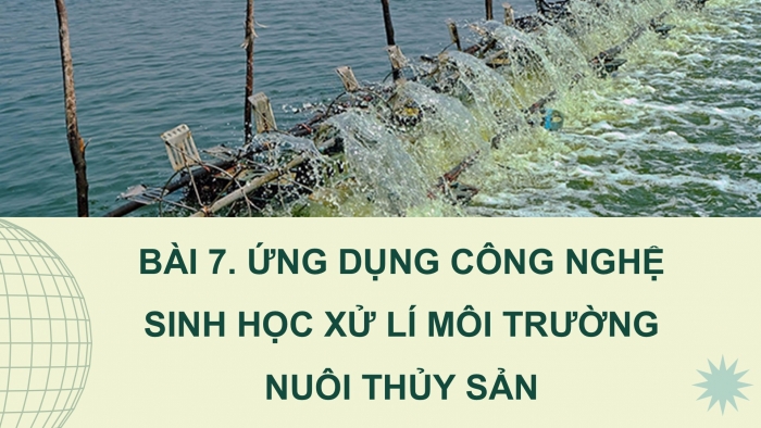 Giáo án điện tử chuyên đề Công nghệ 12 Lâm nghiệp Thuỷ sản Cánh diều Bài 7: Ứng dụng công nghệ sinh học xử lí môi trường nuôi thuỷ sản