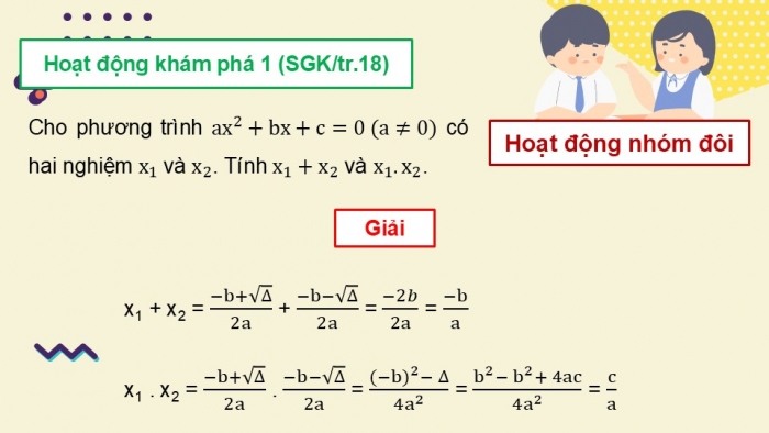 Giáo án điện tử Toán 9 chân trời Bài 3: Định lí Viète