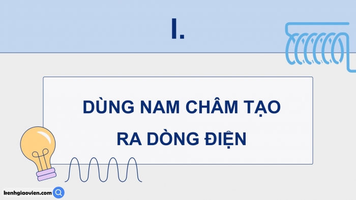 Giáo án điện tử KHTN 9 cánh diều - Phân môn Vật lí Bài 11: Cảm ứng điện từ. Nguyên tắc tạo ra dòng điện xoay chiều