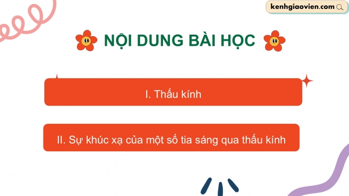 Giáo án điện tử KHTN 9 cánh diều - Phân môn Vật lí Bài 5: Sự khúc xạ ánh sáng qua thấu kính