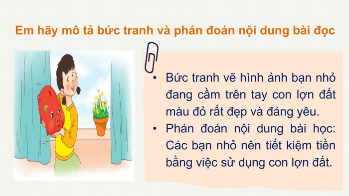 Giáo án điện tử Tiếng Việt 2 chân trời Bài 4: Đọc Con lợn đất