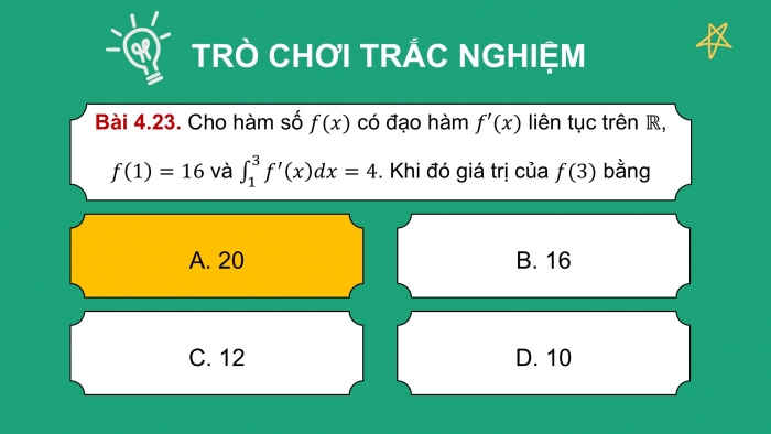 Giáo án điện tử Toán 12 kết nối Bài tập cuối chương IV