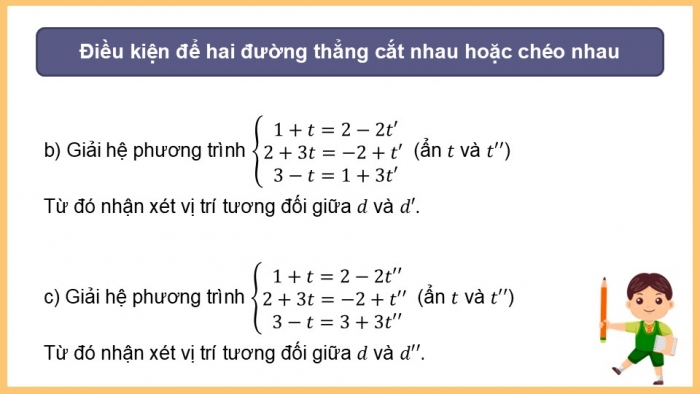 Giáo án điện tử Toán 12 chân trời Bài 2: Phương trình đường thẳng trong không gian (P2)