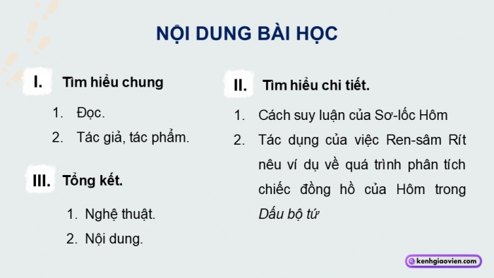 Giáo án điện tử Ngữ văn 9 chân trời Bài 7: Cách suy luận (Ren-sâm Rít)