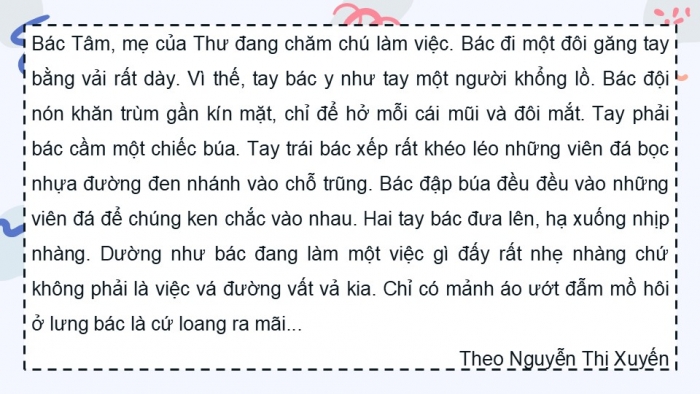 Giáo án điện tử Tiếng Việt 5 chân trời Bài 3: Luyện tập viết đoạn văn cho bài văn tả người