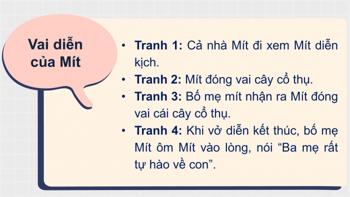 Giáo án điện tử Tiếng Việt 2 chân trời Ôn tập giữa học kì I - Ôn tập 3 (Tiết 2) Vai diễn của Mít