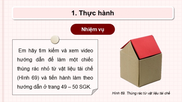 Giáo án điện tử Tin học 5 kết nối Bài 9B: Thực hành tạo đồ dùng gia đình theo video hướng dẫn