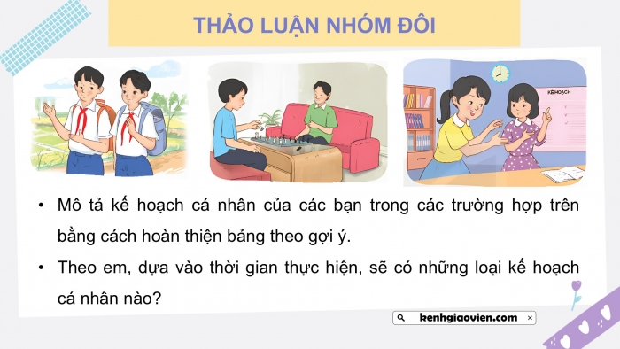 Giáo án điện tử Đạo đức 5 kết nối Bài 6: Lập kế hoạch cá nhân