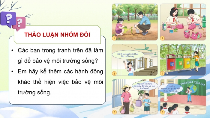 Giáo án điện tử Đạo đức 5 chân trời Bài 7: Môi trường sống quanh em