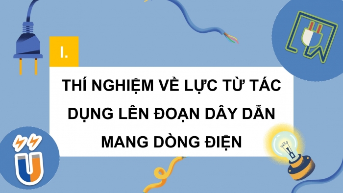 Giáo án điện tử Vật lí 12 kết nối Bài 15: Lực từ tác dụng lên dây dẫn mang dòng điện. Cảm ứng từ