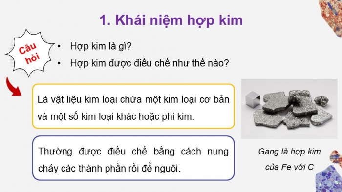 Giáo án điện tử Hoá học 12 kết nối Bài 21: Hợp kim