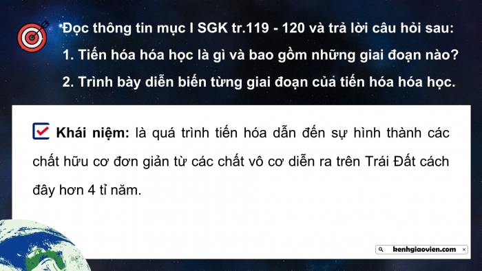 Giáo án điện tử Sinh học 12 chân trời Bài 18: Sự phát sinh sự sống