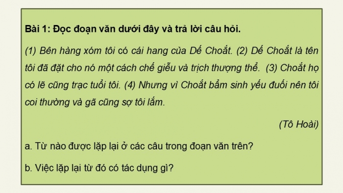 Giáo án điện tử Tiếng Việt 5 kết nối Bài 9: Liên kết câu bằng cách lặp từ ngữ