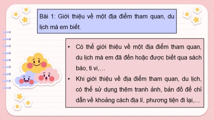 Giáo án điện tử Tiếng Việt 5 kết nối Bài 12: Địa điểm tham quan, du lịch