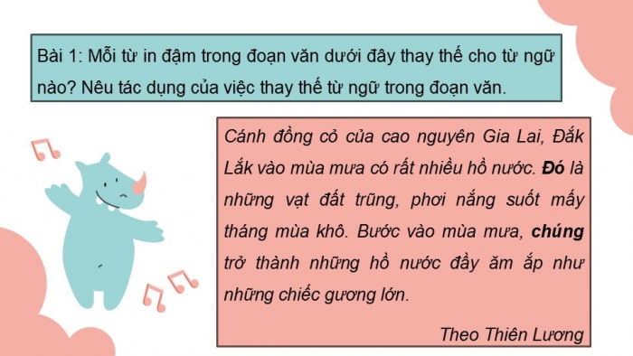 Giáo án điện tử Tiếng Việt 5 kết nối Bài 13: Liên kết câu bằng từ ngữ thay thế