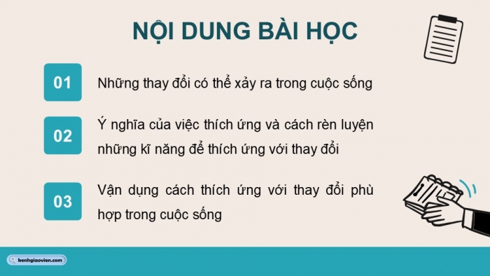 Giáo án điện tử Công dân 9 chân trời Bài 7: Thích ứng với thay đổi