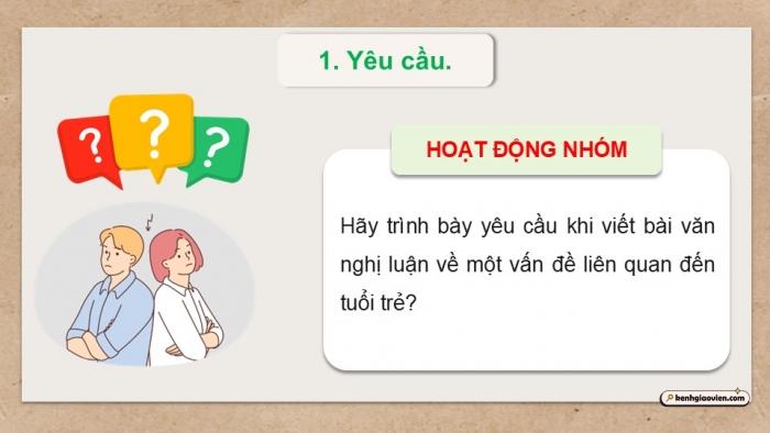 Giáo án điện tử Ngữ văn 12 kết nối Bài 7: Viết bài văn nghị luận bàn về một vấn đề liên quan đến tuổi trẻ (Cách ứng xử trong các mối quan hệ gia đình, xã hội)