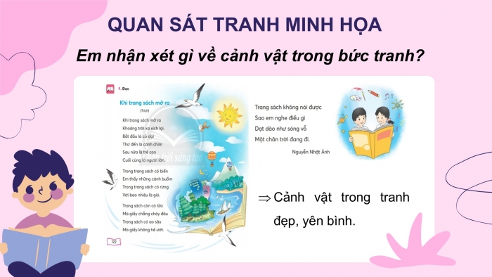 Giáo án điện tử Tiếng Việt 2 chân trời Bài 3: Đọc Khi trang sách mở ra...