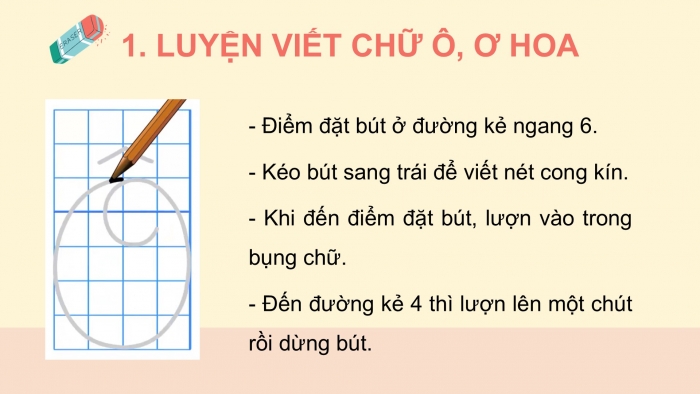 Giáo án điện tử Tiếng Việt 2 chân trời Bài 1: Viết chữ hoa Ô Ơ, Từ chỉ hoạt động, Đặt câu hỏi ở đâu?