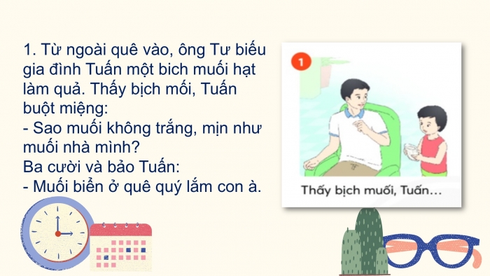 Giáo án điện tử Tiếng Việt 2 chân trời Ôn tập giữa học kì II - Ôn tập 3 (Tiết 2) Món quà quê