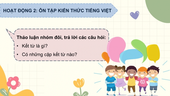 Giáo án PPT dạy thêm Tiếng Việt 5 chân trời bài 1: Bài đọc Tiếng rao đêm. Luyện tập về kết từ. Bài văn kể chuyện sáng tạo (tiếp theo)