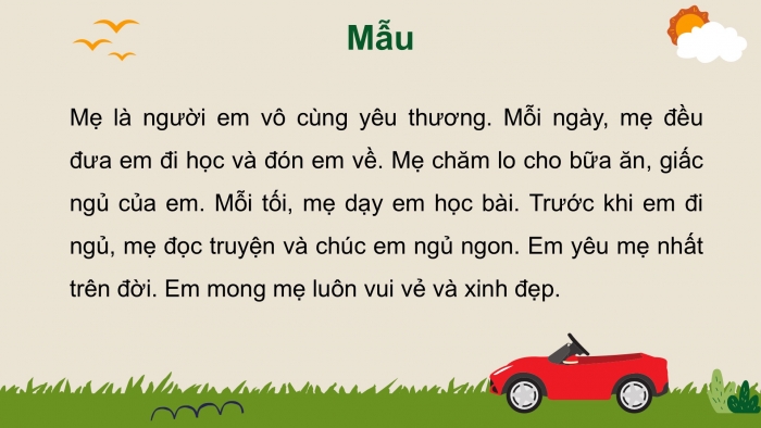 Giáo án điện tử Tiếng Việt 2 chân trời Bài 4: Luyện tập nói, viết về tình cảm với người thân